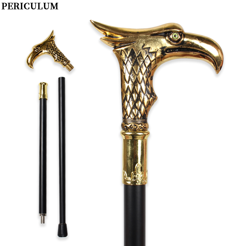 Detachable Cosplay Prop - Błyszcząca złota laska z głową orła,